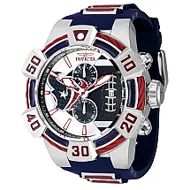 Relgio NFL Houston Texans Masculino - 52mm. Preto. Vermelho 41605