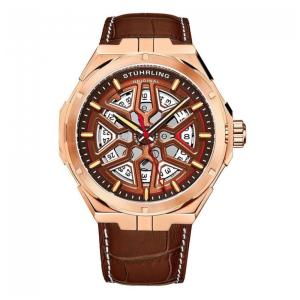 Relógio Masculino Stuhrling Gio 379 Automático 41mm, Marrom