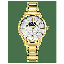 Relógio masculino suíço Vassilis AD204B com pulseira em couro.