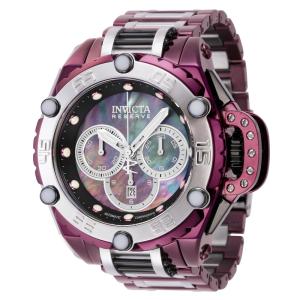 Relgio masculino Reserve Flying Fox Automtico com mostrador em madreprola - 52,5 mm. Ao. Preto. Borgonha 43015