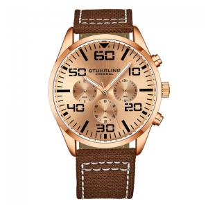 Relógio Masculino Stuhrling Aviador 4001 Quartzo 42mm, Marrom