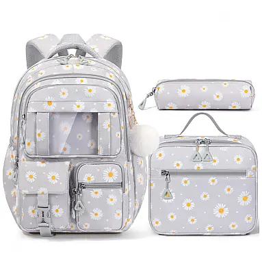 Mochila escolar Fimibuke cinza com
