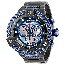 Relógio Masculino SHAQ Swiss Ronda Z60 Calibre com Mostrador Madrepérola, Invicta 33415, Preto e Azul