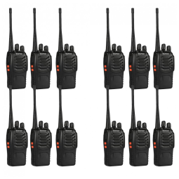 Rádio Comunicador Walkie Talkie Baofeng BF-888S para Adultos, Longo Alcance, Recarregável, com Microfone e Earpiece, 16 Canais