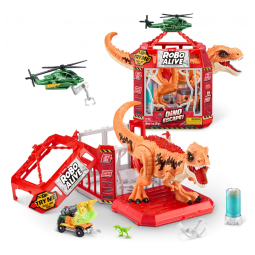 Robo Alive Dino Escape: Capture o Dino Furioso com Armas de Fogo, Luzes Realistas e Armadilhas - ZURU