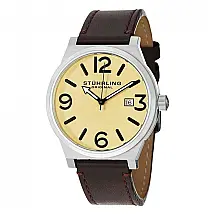 Relógio Masculino Stuhrling Osprey 42mm Quartz Preto, Pulseira Aço Inoxidável, Resistente à Água