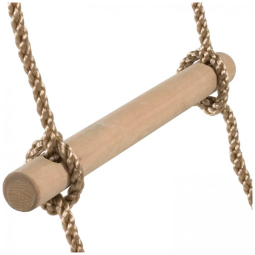 Escada de Corda Sueca ISOP Marrom 2m - 6 Degraus com Ganchos de Mola Capacidade 150 kg