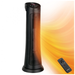 Aquecedor Cerâmico com Oscilação 60º e Proteção Contra Sobreaquecimento, 110V 1500W, COSTWAY, Preto