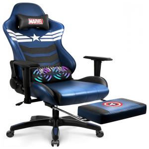 Cadeira Gamer Marvel Avengers, Ergonômico, Reclinável, Couro, 360 Graus, Capitão América