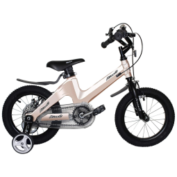 Bicicleta Infantil BMX com Freio a Disco Duplo e Rodas de Treinamento, NICE C, Creme