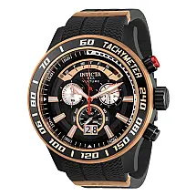 Relógio Masculino de Quartzo Sea Vulture, Invicta 35025, Preto e Ouro Rosa