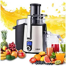 Centrífuga de Frutas HILAX 1100W, Aço Inox, 5 Velocidades, Tela LCD, 110V, Prateada, Alta Performance