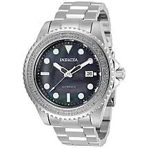 Relógio Masculino Automático Pro Diver 0,76 quilates com Mostrador Madrepérola e Diamante, Invicta 30325, Prata