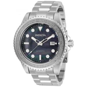 Relógio Masculino Automático Pro Diver 0,76 quilates com Mostrador Madrepérola e Diamante, Invicta 30325, Prata