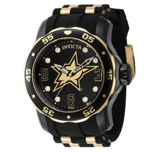 Relgio Invicta Masculino NHL Dallas Stars - 48mm, Ouro e Preto - ZG-42325