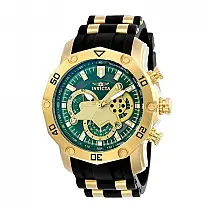 Relógio Masculino Pro Diver SCUBA , Invicta 23425, Preto, Dourado e Verde