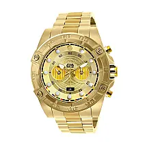 1 EDIÇÃO LIMITADA Invicta Star Wars C 3PO Quartz Relógio Masculino 52mm Caixa em Aço Inoxidável, Pulseira em Aço Inoxidável, Ouro 26525