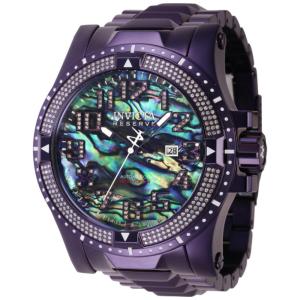 Reserva Excurso 1.39 Quilate Diamond Swiss Ronda R150 Calibre Automtico Men s Watch w por Abalone Dial - 55.4mm. Roxo