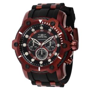 Relgio masculino parafuso - 51,5 mm. Preto. Vermelho 40825