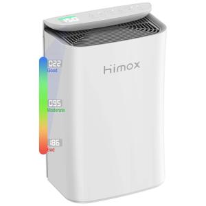 Purificador de Ar com Filtro True HEPA H13, Display LED e Área de até 140 m2, HIMOX M1, Branco