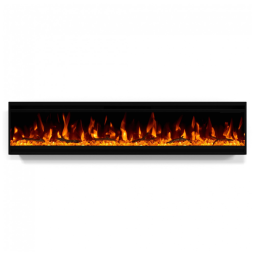 Lareira Elétrica de Embutir A34x152L cm com Estrutura Ultrafina, Controle Remoto e Digital, 110V 1500W, Cooboom EF2030C