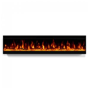 Lareira Elétrica de Embutir A34x152L cm com Estrutura Ultrafina, Controle Remoto e Digital, 110V 1500W, Cooboom EF2030C