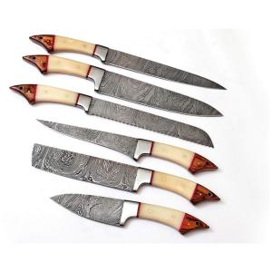 Conjunto de Facas DR 1061 B 6, Com Bolsa de Transporte, Aço Inoxidável, RANDY, Creme