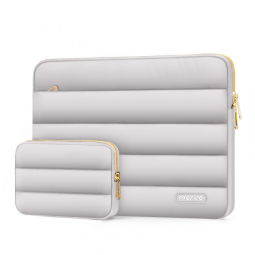 MOSISO 15-15,6" Capa Puff para Laptop com Bolsa Adicional, Compatível com MacBook Pro 16, HP, Dell, ASUS, Acer, Lenovo, Cinza