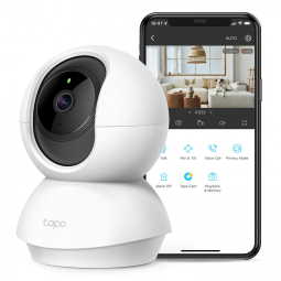 Câmera de Vigilância TPLink Tapo 2K PanTilt para Monitoramento de Bebês e Pets, com Detecção de Movimento e Áudio Bidirecional