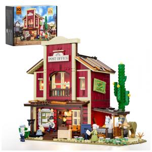 Old West Post Office Funwhole com iluminação LED 1692 peças temática Velho Oeste