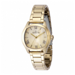 Relógio Feminino Invicta Wildflower com Mostrador Madre Pérola 32,5mm, Dourado 48235