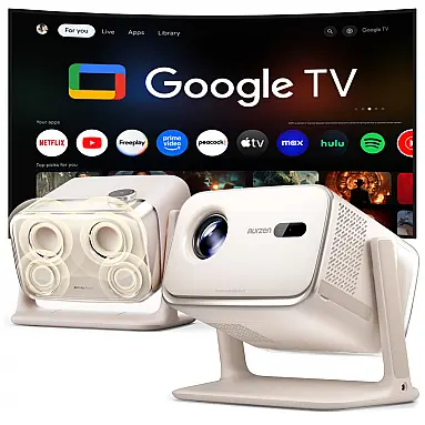 Mini Projetor Aurzen Off-White Google