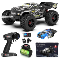 Carro de Controle Remoto Off-Road, Escala 1:14 com Velocidade de 72 km/h, Bateria Lipo e Embreagem de Deslizamento Limitado, RIAARIO, Preto