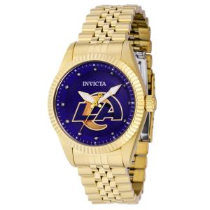 Relógio Feminino NFL Los Angeles Rams, Invicta 42535, Dourado e Azul