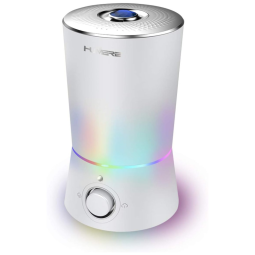 Umidificador Ultrassônico 4L, com a Função de Aromaterapia e Luz Noturna, 7 Cores, HUMERE, Branco