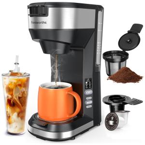 Cafeteira Elétrica para Café Moído com Modo Quente e Gelado, 5 Xícaras, 110V 1000W, Famiworths, Preta