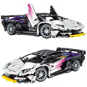 Kit de Construção Carro Esportivo com 1337 Peças para 8 Anos ou mais, VEOTTYE 70945, Branco
