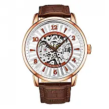 Relógio Masculino Stuhrling Esqueleto 3973 Automático 48mm, Cobre