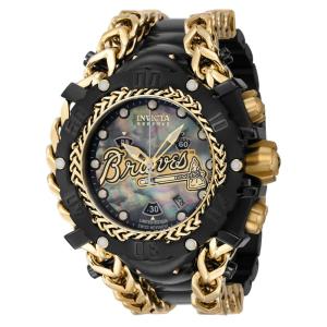 Relgio masculino reserva MLB New York Yankees Swiss Ronda Z60 calibre com mostrador em madreprola - 58,3 mm. Ouro.