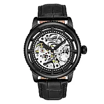 Relogio de Aviador em Couro Preto com Mostrador Preto Stuhrling 3933