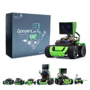 Kit de construção de Robô de Programação 6 em 1 com Controle Remoto 233 Peças, Robobloq Qoopers