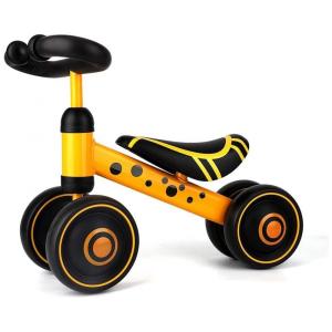 Bicicleta sem Pedal com 4 Rodas para Crianças de 2 a 5 Anos, Eapura, Amarela