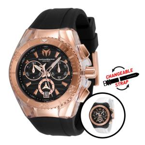 Relógio Masculino TechnoMarine Cruise Star com Pulseira Intercambiável, Invicta TM115045, Preto e Ouro Rosa