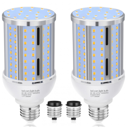 Pacote com 2 Lâmpadas de Milho LED de 44W, Sem Ventoinha, Equivalente a 390 Watts, Base Média/Grande E26/E39, 3000K Branco Quente