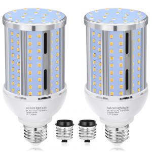Pacote com 2 Lâmpadas de Milho LED de 44W, Sem Ventoinha, Equivalente a 390 Watts, Base Média/Grande E26/E39, 3000K Branco Quente