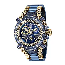 Relgio feminino Gladiador com diamante de 1,66 quilates - 43,2 mm. Ouro. Azul Escuro 42245