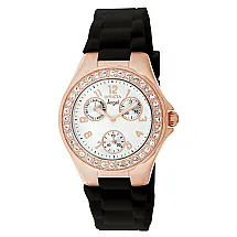 Relógio Feminino de Quartzo Angel, Invicta 1645, Preto e Ouro Rosa