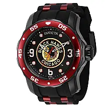 Relgio masculino NHL Chicago Blackhawks - 48 mm. Preto. Vermelho ZG-42645