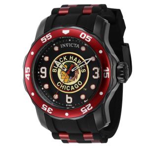 Relgio masculino NHL Chicago Blackhawks - 48 mm. Preto. Vermelho ZG-42645
