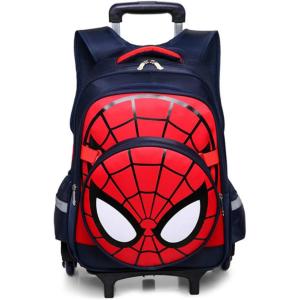 Mochila Escolar Infantil 45cm GLOOMALL Homen Aranha para Meninos, Azul Escuro